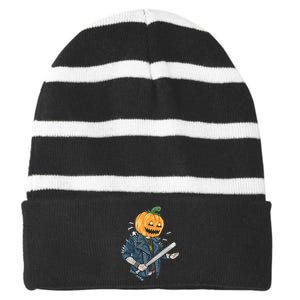 Jack O Lantern Gangster Gang Striped Beanie with Solid Band