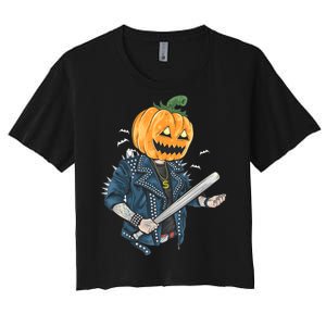 Jack O Lantern Gangster Gang Women's Crop Top Tee