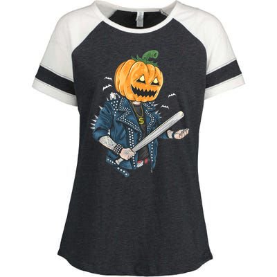 Jack O Lantern Gangster Gang Enza Ladies Jersey Colorblock Tee