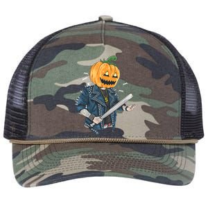 Jack O Lantern Gangster Gang Retro Rope Trucker Hat Cap