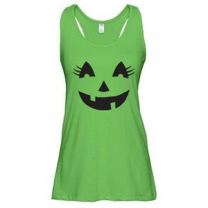 Jack O Lantern Face Pumpkin Eyelashes Hallowen Costume Funny Ladies Essential Flowy Tank