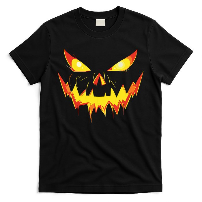 Jack O Lantern Face Pumpkin Scary Halloween Costume Funny T-Shirt