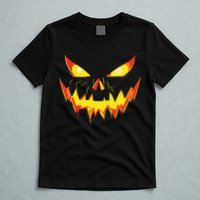Jack O Lantern Face Pumpkin Scary Halloween Costume Funny T-Shirt