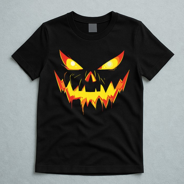 Jack O Lantern Face Pumpkin Scary Halloween Costume Funny T-Shirt
