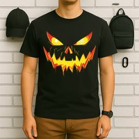 Jack O Lantern Face Pumpkin Scary Halloween Costume Funny T-Shirt