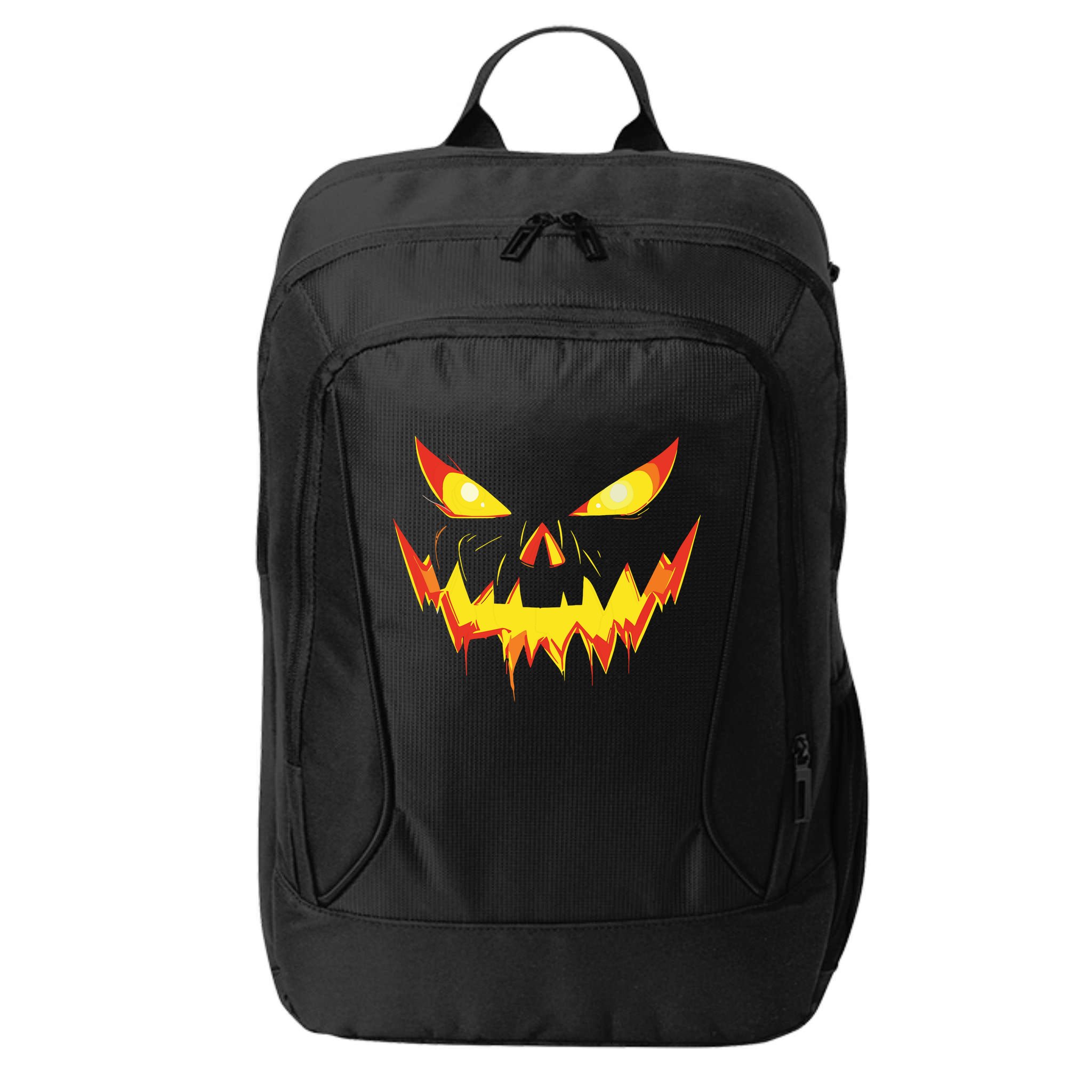 Jack O Lantern Face Pumpkin Scary Halloween Costume Funny City Backpack