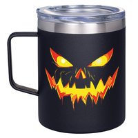 Jack O Lantern Face Pumpkin Scary Halloween Costume Funny 12oz Stainless Steel Coffee Mug