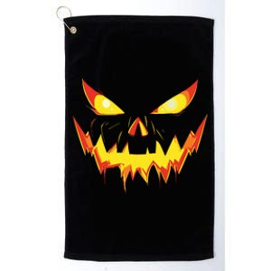 Jack O Lantern Face Pumpkin Scary Halloween Costume Funny Platinum Collection Golf Towel