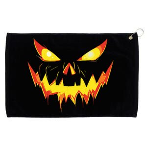 Jack O Lantern Face Pumpkin Scary Halloween Costume Funny Grommeted Golf Towel