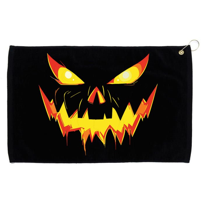 Jack O Lantern Face Pumpkin Scary Halloween Costume Funny Grommeted Golf Towel