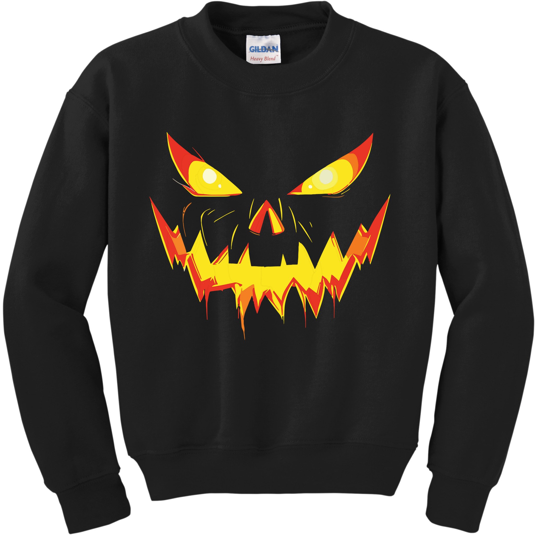 Jack O Lantern Face Pumpkin Scary Halloween Costume Funny Kids Sweatshirt