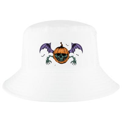 Jack O Lantern Creepy Skull Bat Halloween Cool Comfort Performance Bucket Hat