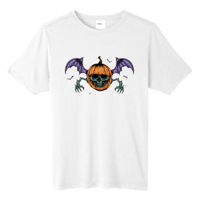 Jack O Lantern Creepy Skull Bat Halloween Tall Fusion ChromaSoft Performance T-Shirt