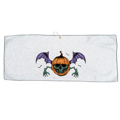Jack O Lantern Creepy Skull Bat Halloween Large Microfiber Waffle Golf Towel