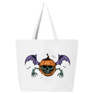 Jack O Lantern Creepy Skull Bat Halloween 25L Jumbo Tote