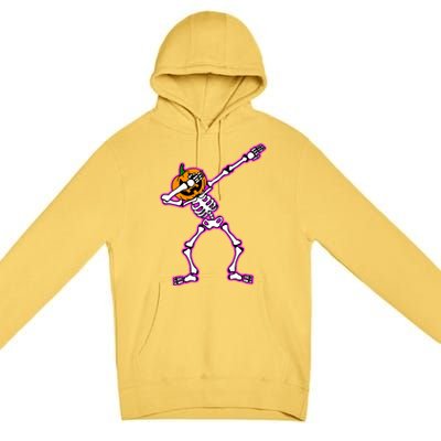 Jack O Lantern Dabbing Pumpkin Halloween Dab Skeleton Gift Premium Pullover Hoodie