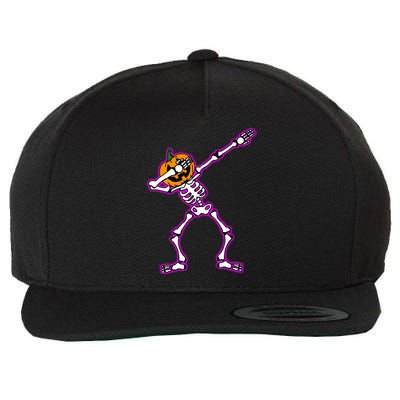 Jack O Lantern Dabbing Pumpkin Halloween Dab Skeleton Gift Wool Snapback Cap