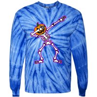 Jack O Lantern Dabbing Pumpkin Halloween Dab Skeleton Gift Tie-Dye Long Sleeve Shirt