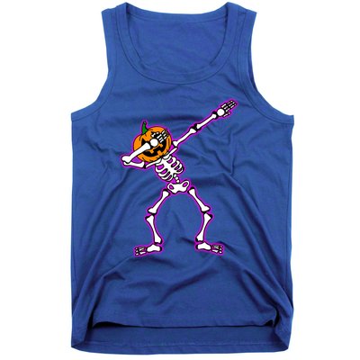 Jack O Lantern Dabbing Pumpkin Halloween Dab Skeleton Gift Tank Top