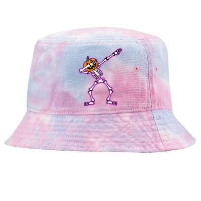 Jack O Lantern Dabbing Pumpkin Halloween Dab Skeleton Gift Tie-Dyed Bucket Hat