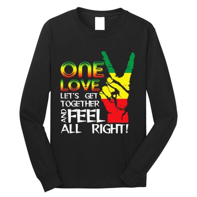 Jamaica One Love Reggae Caribbean Music Pride Flag Long Sleeve Shirt