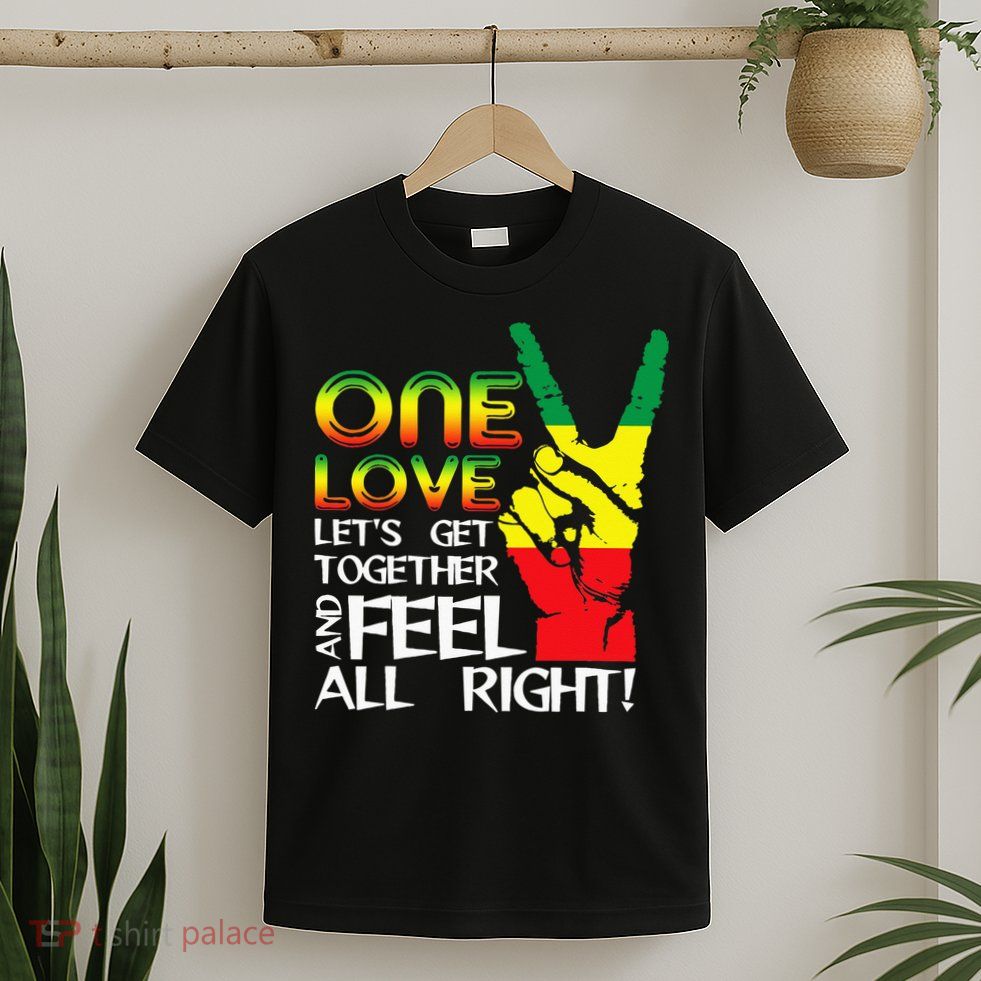 Jamaica One Love Reggae Caribbean Music Pride Flag T-Shirt