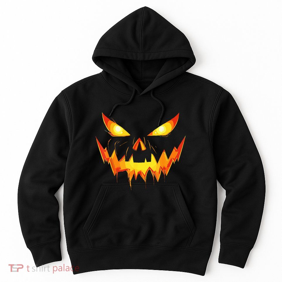Jack O Lantern Face Pumpkin Scary Halloween Costume Funny Hoodie