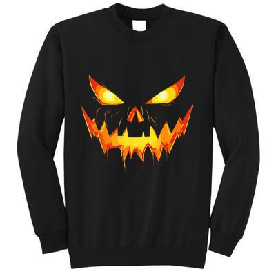 Jack O Lantern Face Pumpkin Scary Halloween Costume Funny Sweatshirt