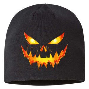 Jack O Lantern Face Pumpkin Scary Halloween Costume Funny Sustainable Beanie