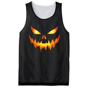 Jack O Lantern Face Pumpkin Scary Halloween Costume Funny Mesh Reversible Basketball Jersey Tank