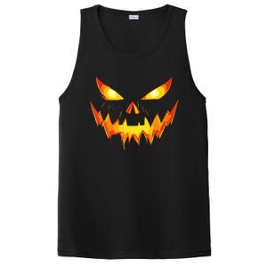 Jack O Lantern Face Pumpkin Scary Halloween Costume Funny PosiCharge Competitor Tank