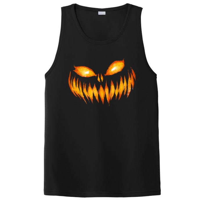 Jack O Lantern Scary Carved Pumpkin Face Halloween Costume PosiCharge Competitor Tank