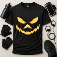 Jack O Lantern Face Halloween Spooky Cooling Performance Crew T-Shirt