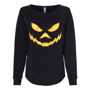 Jack O Lantern Face Halloween Spooky Womens California Wash Sweatshirt