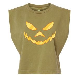 Jack O Lantern Face Halloween Spooky Garment-Dyed Women's Muscle Tee