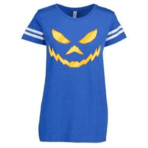 Jack O Lantern Face Halloween Spooky Enza Ladies Jersey Football T-Shirt