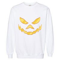 Jack O Lantern Face Halloween Spooky Garment-Dyed Sweatshirt