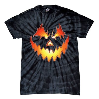 Jack O Lantern Scary Pumpkin Face Funny Halloween Kids Tie-Dye T-Shirt