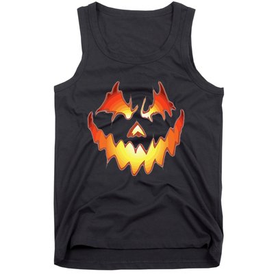 Jack O Lantern Scary Pumpkin Face Funny Halloween Kids Tank Top