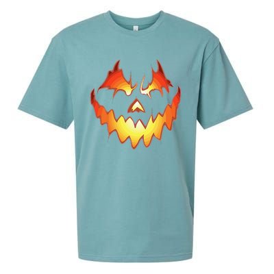 Jack O Lantern Scary Pumpkin Face Funny Halloween Kids Sueded Cloud Jersey T-Shirt