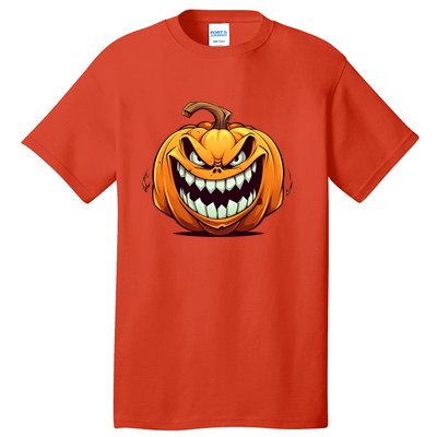 Jack O Lantern Scary Carved Pumpkin Face Halloween Costume Tall T-Shirt