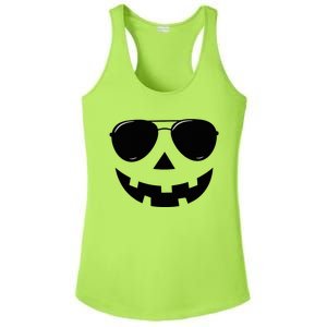 Jack O Lantern Face Pumpkin Halloween Ladies PosiCharge Competitor Racerback Tank