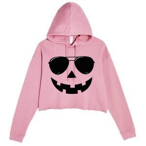 Jack O Lantern Face Pumpkin Halloween Crop Fleece Hoodie