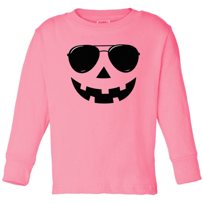 Jack O Lantern Face Pumpkin Halloween Toddler Long Sleeve Shirt