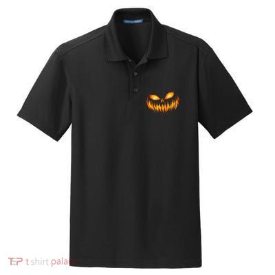 Jack O Lantern Scary Carved Pumpkin Face Halloween Costume Dry Zone Grid Polo