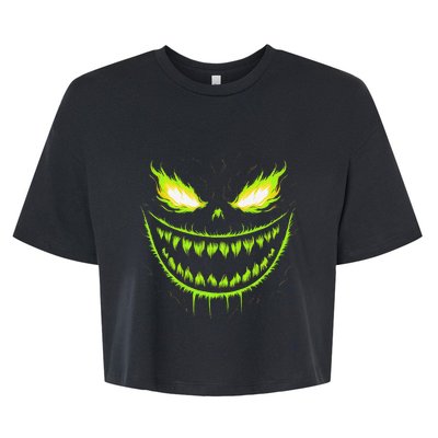 Jack O Lantern Scary Pumpkin Halloween Gift Bella+Canvas Jersey Crop Tee