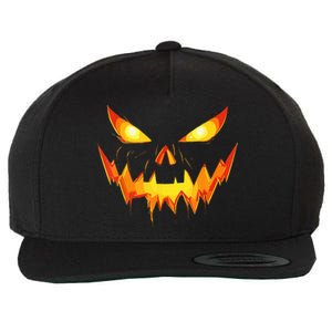 Jack O Lantern Face Pumpkin Scary Halloween Costume Funny Wool Snapback Cap