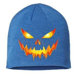 Jack O Lantern Face Pumpkin Scary Halloween Costume Funny Sustainable Beanie