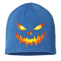 Jack O Lantern Face Pumpkin Scary Halloween Costume Funny Sustainable Beanie