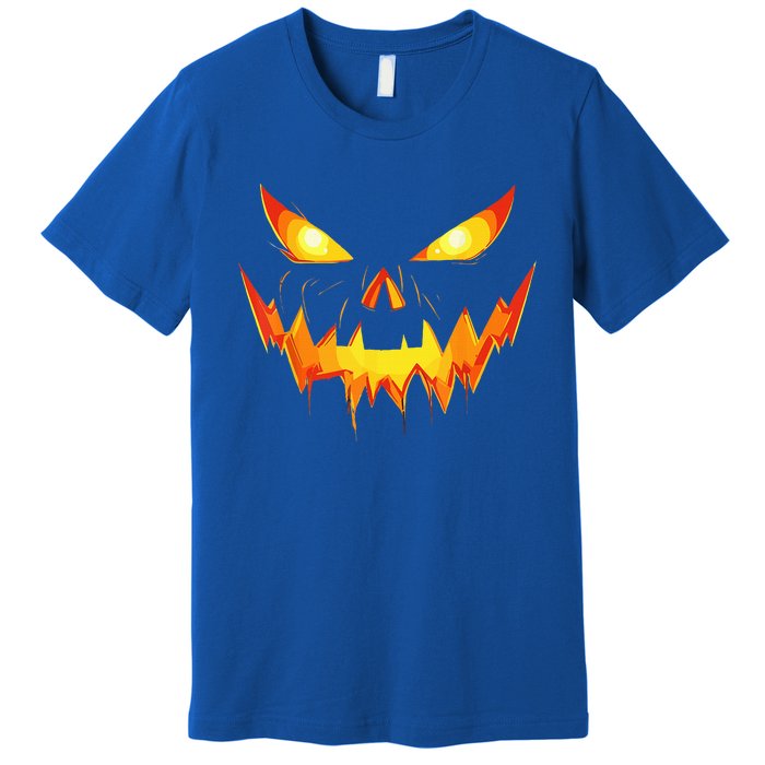 Jack O Lantern Face Pumpkin Scary Halloween Costume Funny Premium T-Shirt